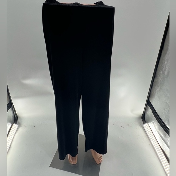 Chico's Travelers Size 2R (US L) Black Wide Leg Pants Jersey Stretch - Picture 10 of 10